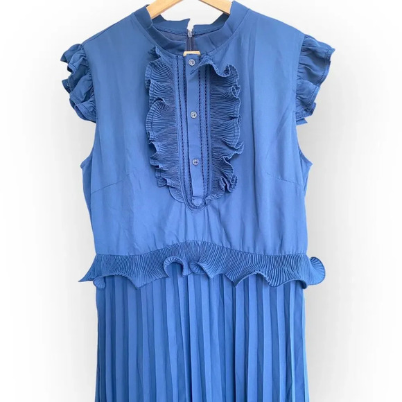 Gorgeous Trish Scully Women's Dress  Ruffled Pleated Skirt Mid Length size 10 - Picture 3 of 6